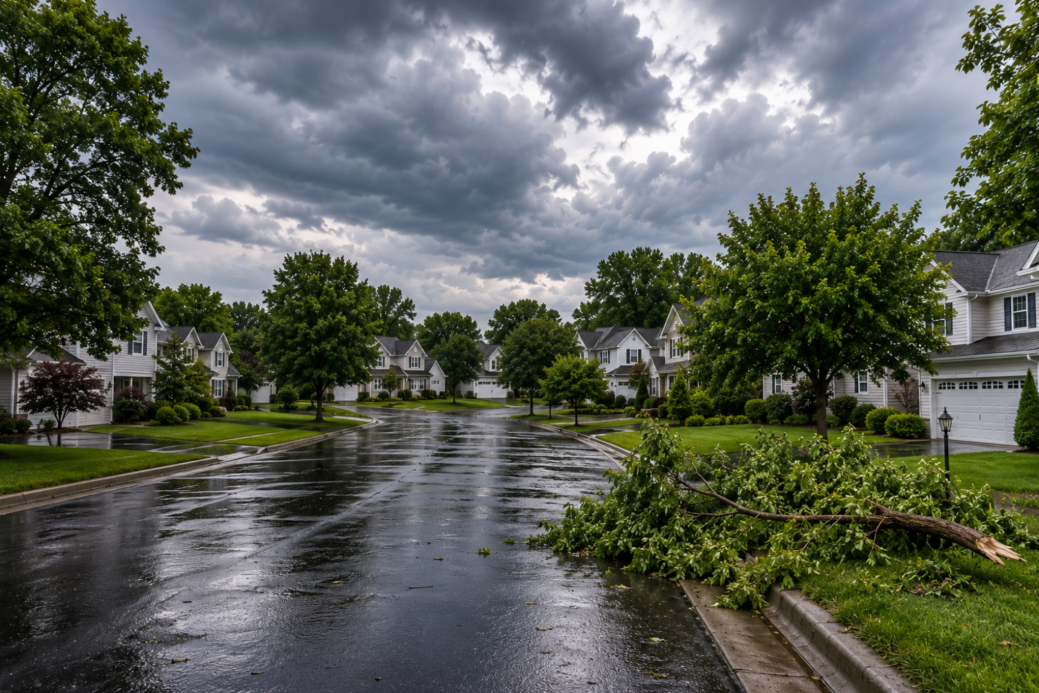 Storm clouds approaching a Western New York home